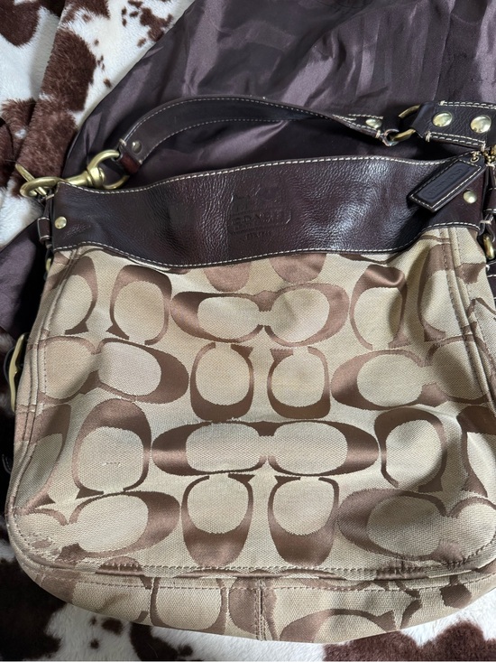 Coach Handbags - Tan and brown signature vintage coach bag